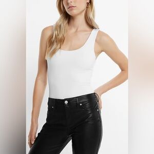 NWT Express Body Contour Collection  White Tank bodysuit size large